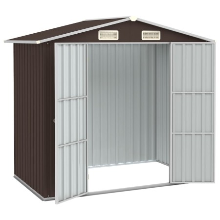 vidaXL Gerätehaus Braun 205x129x183 cm Verzinkter Stahl  