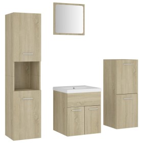 vidaXL Badmöbel-Set Sonoma-Eiche Holzwerkstoff