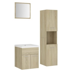 vidaXL Badmöbel-Set Sonoma-Eiche Holzwerkstoff
