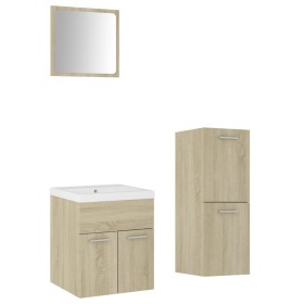 vidaXL Badmöbel-Set Sonoma-Eiche Holzwerkstoff