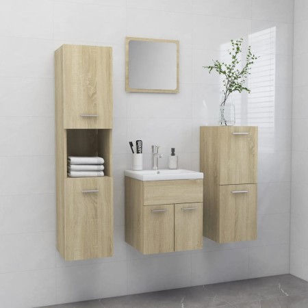 vidaXL Badmöbel-Set Sonoma-Eiche Holzwerkstoff