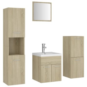 vidaXL Badmöbel-Set Sonoma-Eiche Holzwerkstoff