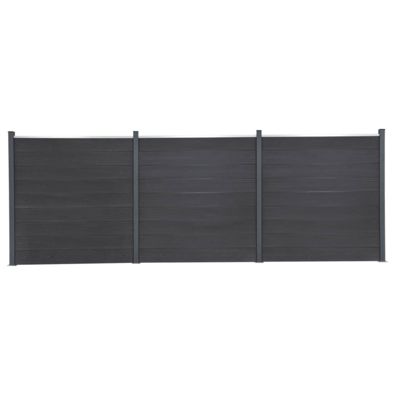 vidaXL Zaunelement-Set Grau 526x186 cm WPC vidaXL Zaunelement-Set Grau 526x186 cm WPC