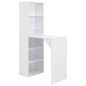 vidaXL Bartisch mit Schrank Weiß 115x59x200 cm vidaXL Bartisch mit Schrank Weiß 115x59x200 cm