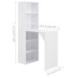 vidaXL Bartisch mit Schrank Weiß 115x59x200 cm vidaXL Bartisch mit Schrank Weiß 115x59x200 cm