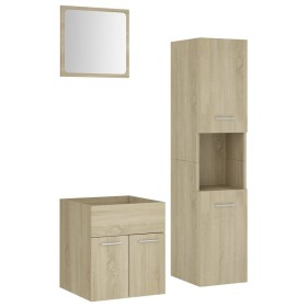 vidaXL Badmöbel-Set Sonoma-Eiche Holzwerkstoff