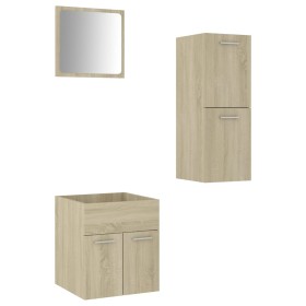vidaXL Badmöbel-Set Sonoma-Eiche Holzwerkstoff