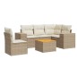 vidaXL 6-tlg. Garten-Sofagarnitur mit Kissen Beige Poly Rattan vidaXL 6-tlg. Garten-Sofagarnitur mit Kissen Beige Poly Rattan