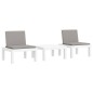 vidaXL 3-tlg. Garten-Lounge-Set mit Kissen Weiß PP vidaXL 3-tlg. Garten-Lounge-Set mit Kissen Weiß PP