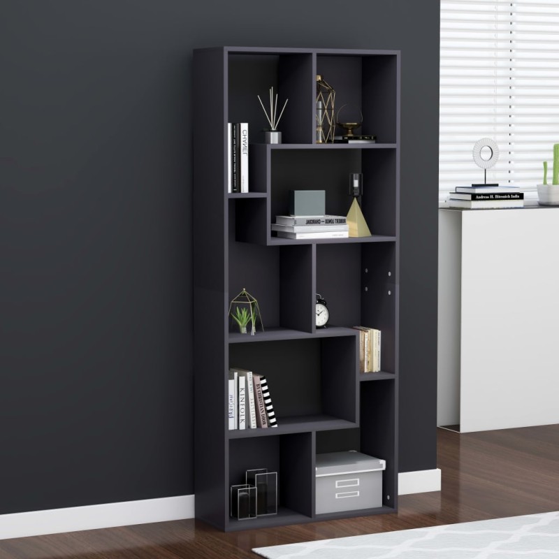 vidaXL Bücherregal Grau 67x24x161 cm Holzwerkstoff vidaXL Bücherregal Grau 67x24x161 cm Holzwerkstoff