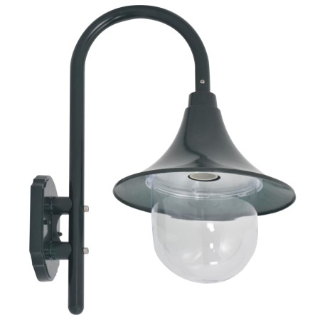 vidaXL Garten-Wandleuchte E27 42 cm Aluminium Dunkelgrün