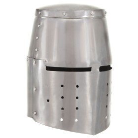 vidaXL Mittelalterlicher Ritterhelm Antik Replik LARP Silbern Stahl 