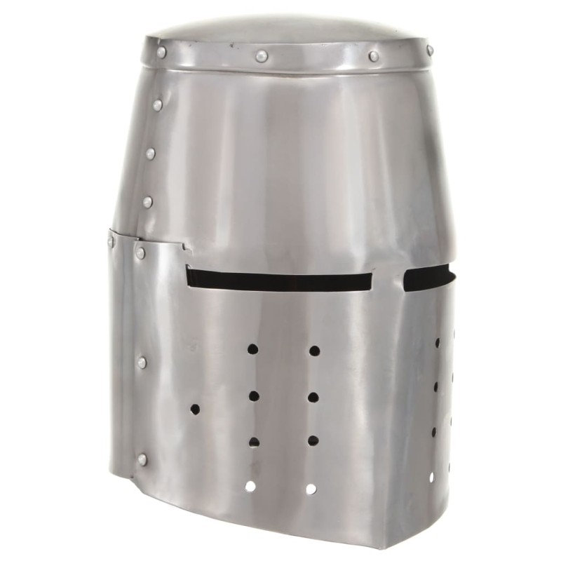 vidaXL Mittelalterlicher Ritterhelm Antik Replik LARP Silbern Stahl vidaXL Mittelalterlicher Ritterhelm Antik Replik LARP Silbern Stahl