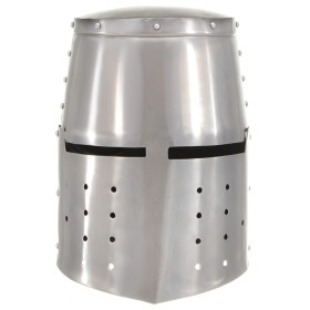 vidaXL Mittelalterlicher Ritterhelm Antik Replik LARP Silbern Stahl 