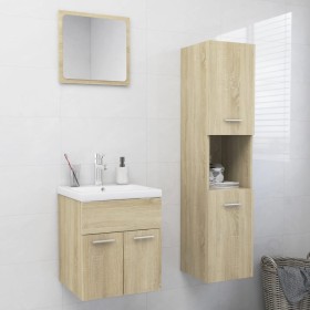 vidaXL Badmöbel-Set Sonoma-Eiche Holzwerkstoff