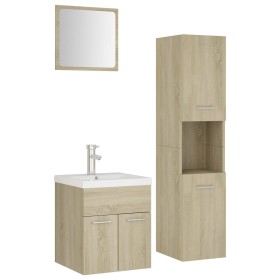 vidaXL Badmöbel-Set Sonoma-Eiche Holzwerkstoff