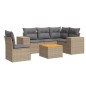vidaXL 6-tlg. Garten-Sofagarnitur mit Kissen Beige Poly Rattan vidaXL 6-tlg. Garten-Sofagarnitur mit Kissen Beige Poly Rattan