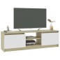 vidaXL TV-Schrank Weiß und Sonoma-Eiche 120×30×35,5 cm Holzwerkstoff vidaXL TV-Schrank Weiß und Sonoma-Eiche 120×30×35,5 cm Holzwerkstoff