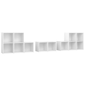 vidaXL 8-tlg. TV-Schrank-Set Weiß Holzwerkstoff