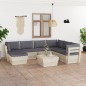 8-tlg. Garten-Sofagarnitur aus Paletten mit Kissen Fichtenholz