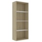 vidaXL Bücherregal 4 Fächer Weiß Sonoma-Eiche 60x30x151,5Holzwerkstoff vidaXL Bücherregal 4 Fächer Weiß Sonoma-Eiche 60x30x151,5Holzwerkstoff