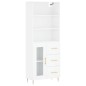 Highboard Hochglanz-Weiß 69,5x34x180 cm Holzwerkstoff Highboard Hochglanz-Weiß 69,5x34x180 cm Holzwerkstoff