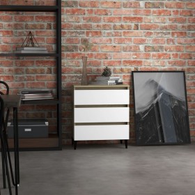 vidaXL Sideboard Weiß und Sonoma-Eiche 60x35x69 cm Holzwerkstoff