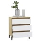 vidaXL Sideboard Weiß und Sonoma-Eiche 60x35x69 cm Holzwerkstoff vidaXL Sideboard Weiß und Sonoma-Eiche 60x35x69 cm Holzwerkstoff