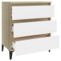 vidaXL Sideboard Weiß und Sonoma-Eiche 60x35x69 cm Holzwerkstoff vidaXL Sideboard Weiß und Sonoma-Eiche 60x35x69 cm Holzwerkstoff