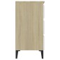 vidaXL Sideboard Weiß und Sonoma-Eiche 60x35x69 cm Holzwerkstoff vidaXL Sideboard Weiß und Sonoma-Eiche 60x35x69 cm Holzwerkstoff