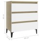 vidaXL Sideboard Weiß und Sonoma-Eiche 60x35x69 cm Holzwerkstoff vidaXL Sideboard Weiß und Sonoma-Eiche 60x35x69 cm Holzwerkstoff