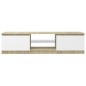 vidaXL TV-Schrank mit LED-Leuchten Weiß Sonoma-Eiche 140x40x35,5 cm vidaXL TV-Schrank mit LED-Leuchten Weiß Sonoma-Eiche 140x40x35,5 cm