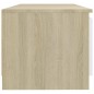 vidaXL TV-Schrank mit LED-Leuchten Weiß Sonoma-Eiche 140x40x35,5 cm vidaXL TV-Schrank mit LED-Leuchten Weiß Sonoma-Eiche 140x40x35,5 cm