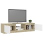 vidaXL TV-Schrank mit LED-Leuchten Weiß Sonoma-Eiche 140x40x35,5 cm vidaXL TV-Schrank mit LED-Leuchten Weiß Sonoma-Eiche 140x40x35,5 cm