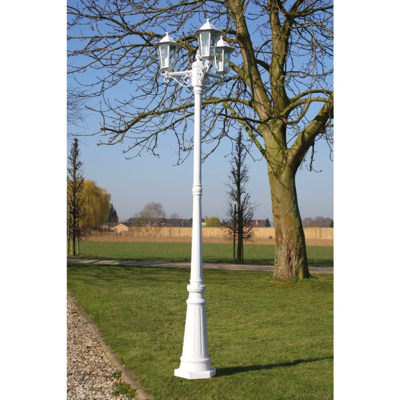 vidaXL Gartenlaterne 3-flammig 215 cm Weiß Aluminium vidaXL Gartenlaterne 3-flammig 215 cm Weiß Aluminium