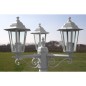vidaXL Gartenlaterne 3-flammig 215 cm Weiß Aluminium vidaXL Gartenlaterne 3-flammig 215 cm Weiß Aluminium