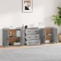 vidaXL Sideboards 3 Stk. Betongrau Holzwerkstoff vidaXL Sideboards 3 Stk. Betongrau Holzwerkstoff