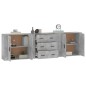 vidaXL Sideboards 3 Stk. Betongrau Holzwerkstoff vidaXL Sideboards 3 Stk. Betongrau Holzwerkstoff