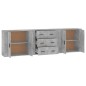 vidaXL Sideboards 3 Stk. Betongrau Holzwerkstoff vidaXL Sideboards 3 Stk. Betongrau Holzwerkstoff