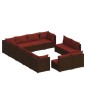 vidaXL 12-tlg. Garten-Lounge-Set mit Kissen Braun Poly Rattan vidaXL 12-tlg. Garten-Lounge-Set mit Kissen Braun Poly Rattan