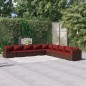vidaXL 9-tlg. Garten-Lounge-Set mit Kissen Poly Rattan Braun vidaXL 9-tlg. Garten-Lounge-Set mit Kissen Poly Rattan Braun