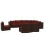 vidaXL 9-tlg. Garten-Lounge-Set mit Kissen Poly Rattan Braun vidaXL 9-tlg. Garten-Lounge-Set mit Kissen Poly Rattan Braun