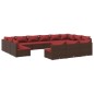 vidaXL 13-tlg. Garten-Lounge-Set mit Kissen Braun Poly Rattan vidaXL 13-tlg. Garten-Lounge-Set mit Kissen Braun Poly Rattan