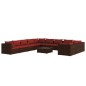 vidaXL 12-tlg. Garten-Lounge-Set mit Kissen Poly Rattan Braun vidaXL 12-tlg. Garten-Lounge-Set mit Kissen Poly Rattan Braun