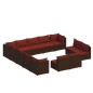 vidaXL 13-tlg. Garten-Lounge-Set mit Kissen Braun Poly Rattan vidaXL 13-tlg. Garten-Lounge-Set mit Kissen Braun Poly Rattan