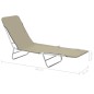 vidaXL Klappliegen 2 Stk. Stahl und Stoff Taupe vidaXL Klappliegen 2 Stk. Stahl und Stoff Taupe
