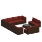 vidaXL 13-tlg. Garten-Lounge-Set mit Kissen Braun Poly Rattan vidaXL 13-tlg. Garten-Lounge-Set mit Kissen Braun Poly Rattan
