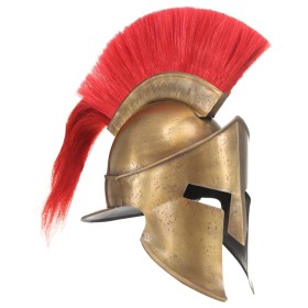 vidaXL Griechischer Krieger-Helm Antik Replik LARP Messing Stahl 