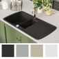 vidaXL Granit Spülbecken Doppelbecken Schwarz vidaXL Granit Spülbecken Doppelbecken Schwarz