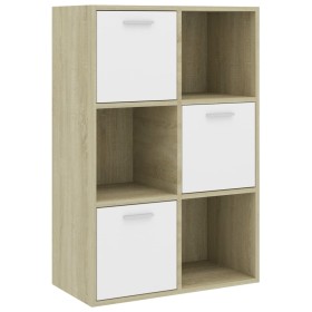 vidaXL Lagerschrank Weiß Sonoma-Eiche 60x29,5x90 cm Holzwerkstoff